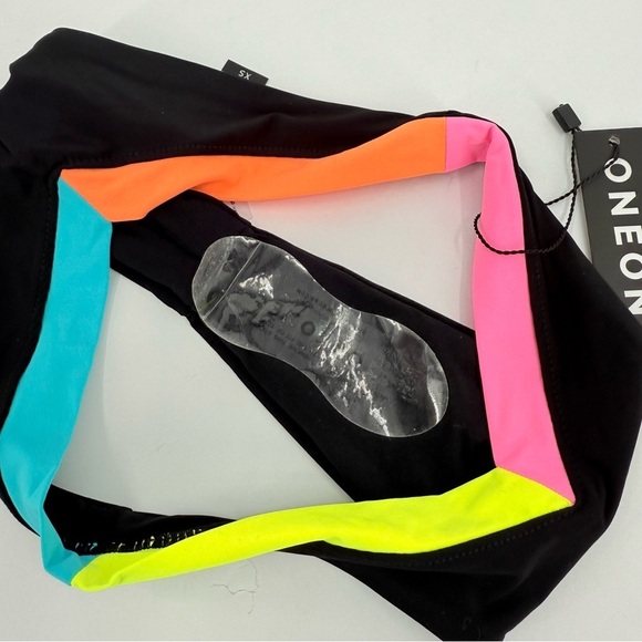 ONEONE Swimwear Jesse Swim Cheeky Bikini Bottom in Nassau Colorblock Black XS - Picture 9 of 13